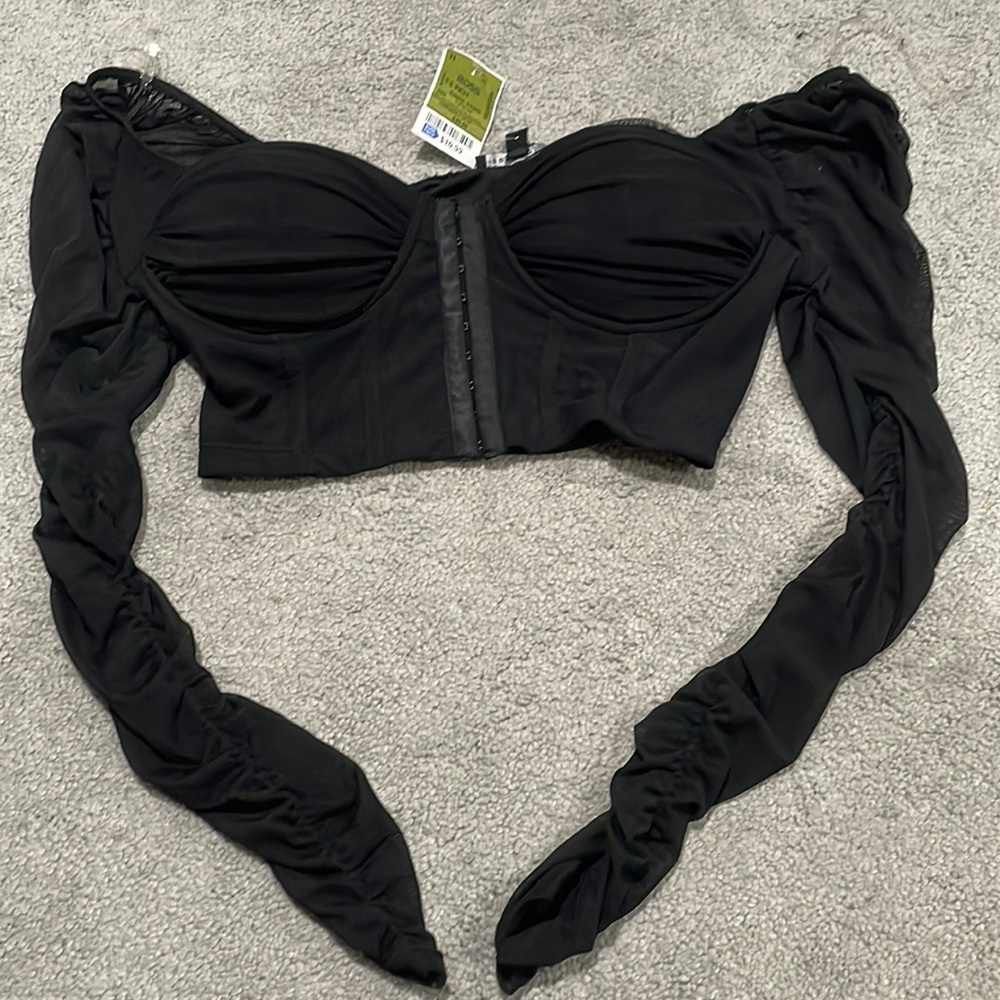 Corset crop top, long sleeve